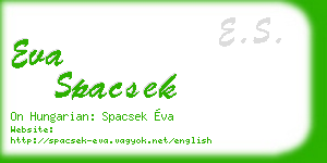 eva spacsek business card