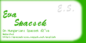 eva spacsek business card